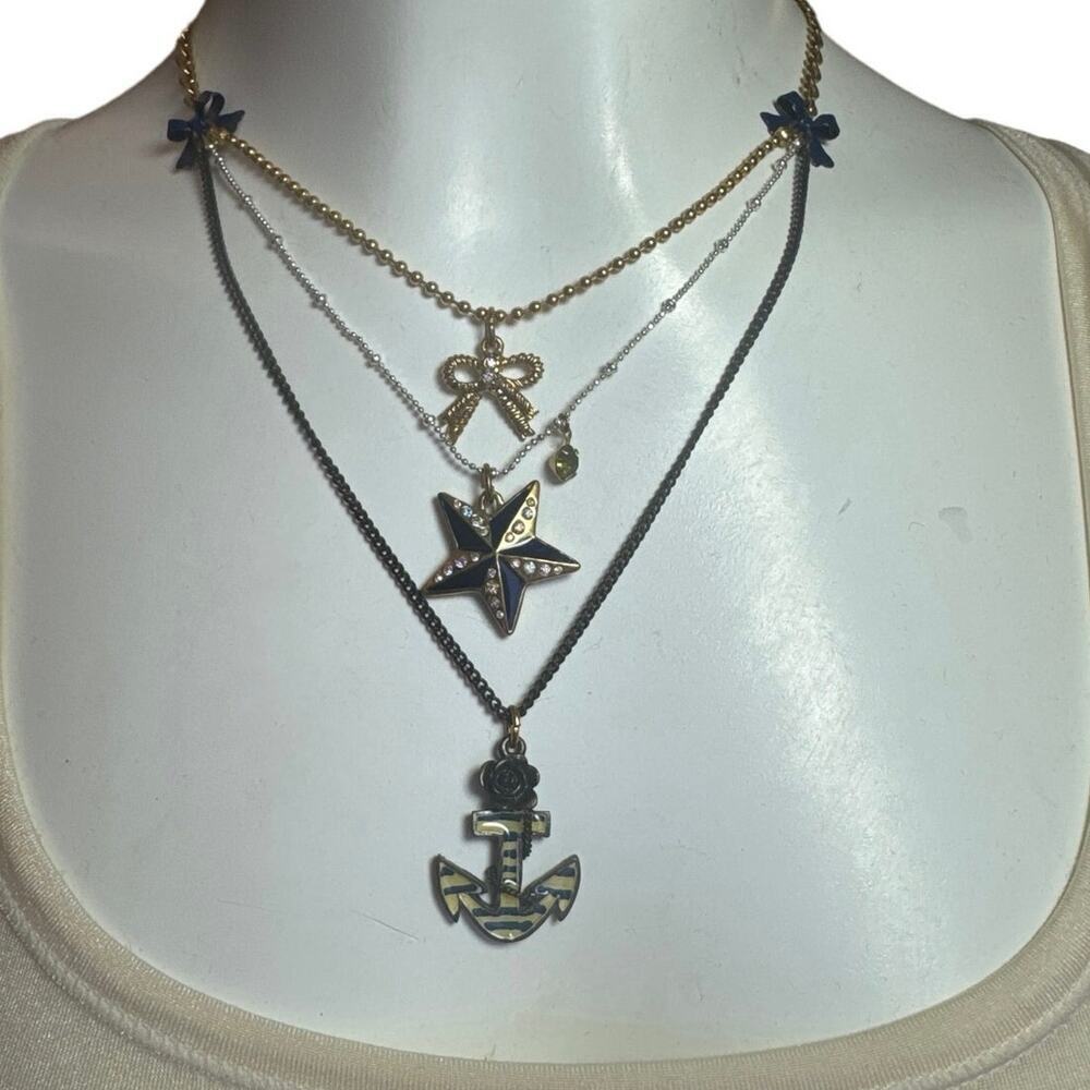 Betsey Johnson Vintage In The Navy Sailor Necklace